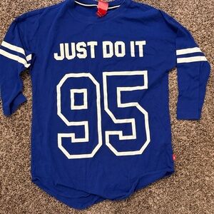 Nike Blue Long Sleeve Tee with White Accents